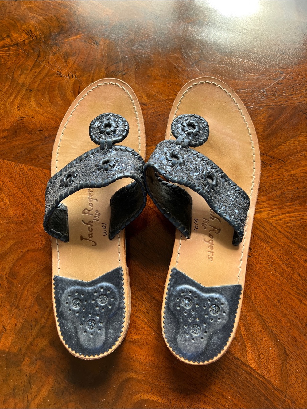 Jack Rogers Navy Glitter Sandals
